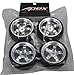 Apex RC Products 1/10 On-Road 12mm Chrome 5 Spoke Wheels V Tread Rubber Tires (Set of 4) #5005