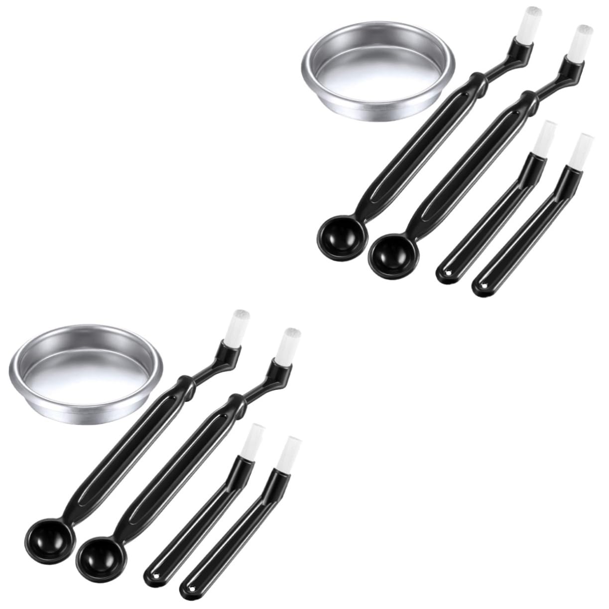 Brosse de nettoyage pour machine à expresso noire Operitacx - Lot de 2 ensembles