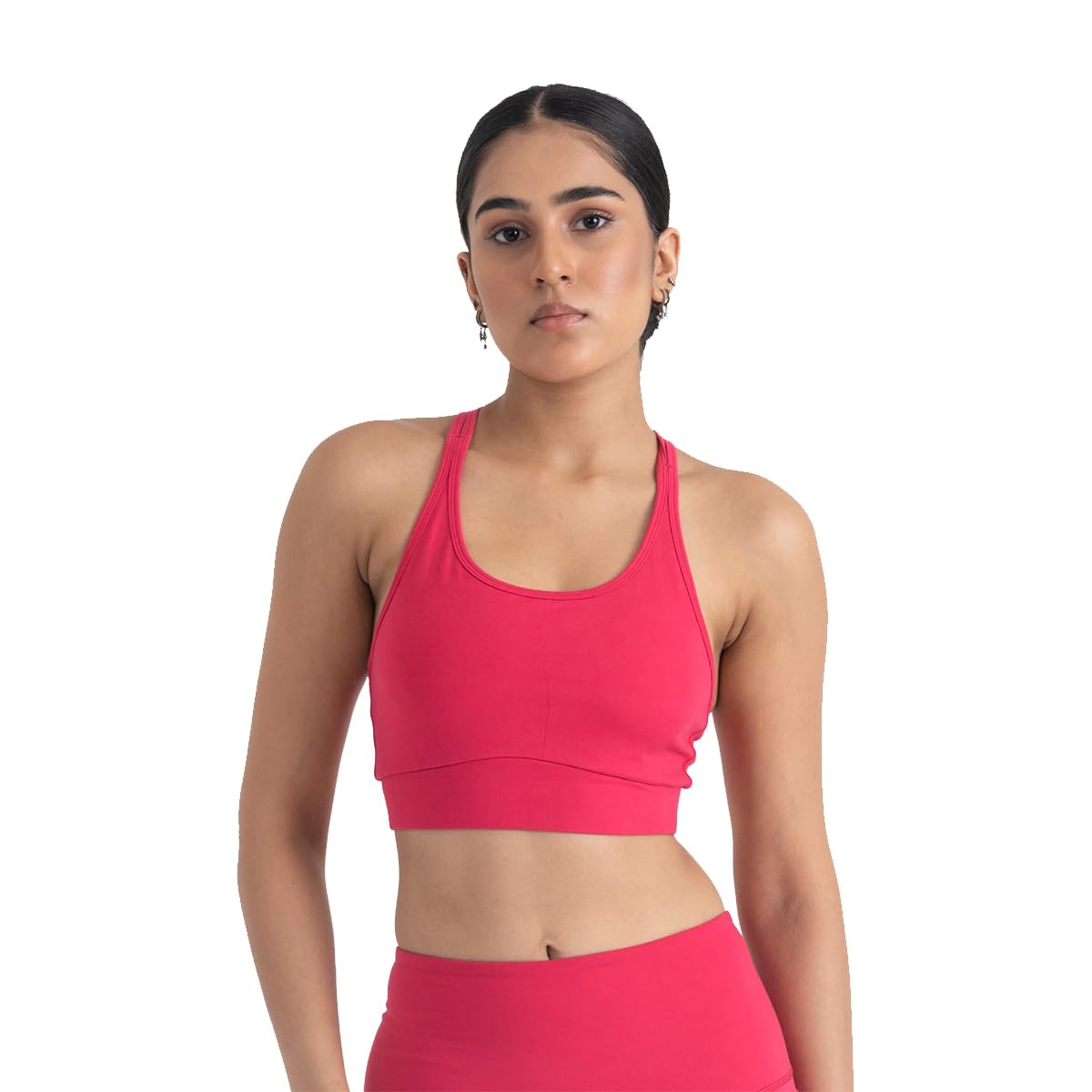 hunnit Sports Bra for Women for Gym | Round Neck Sports Bra Double Back Straps | High Impact Sports Bra with Thick Support Band | Medium Coverage | 4 Way Stretchable Sports Bra-picture-42