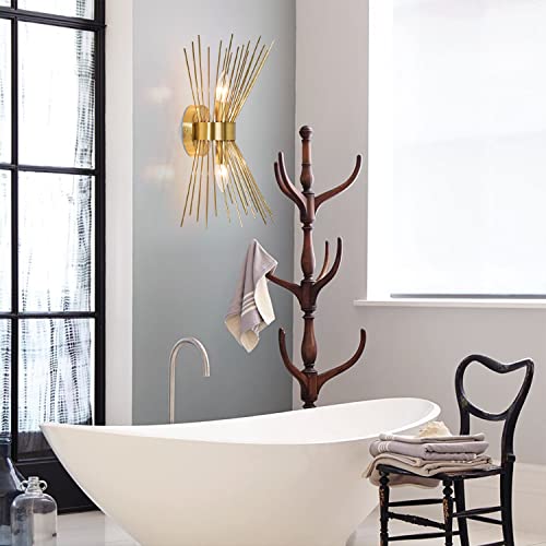 Neechicx 8960 2-Light Bathroom Vanity Light, Mid-Century Modern Starburst Gold Wall Sconce thumb #8
