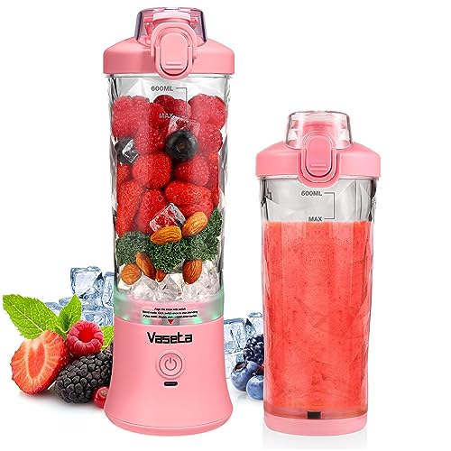 Portable Blender, Personal Size Blender for Shakes and Smoothies, Blender with 6 Blades, 20oz Mini Mixer Rechargeable for Kitchen/Gym/Travel/Office, BPA-Free