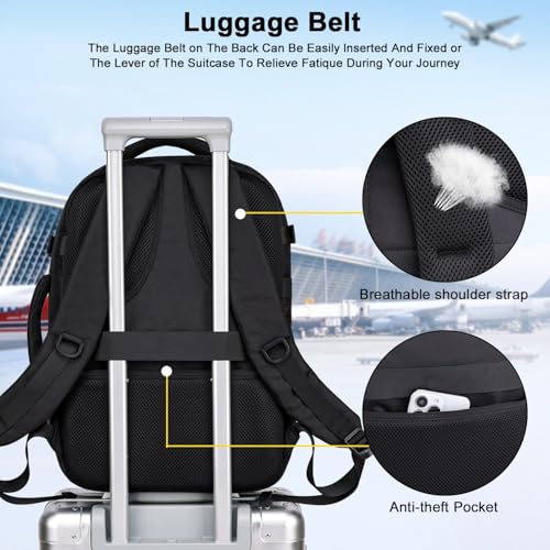 30L Travel Backpack For Women Men Flight Approved Carry-On Laptop Black - image 6