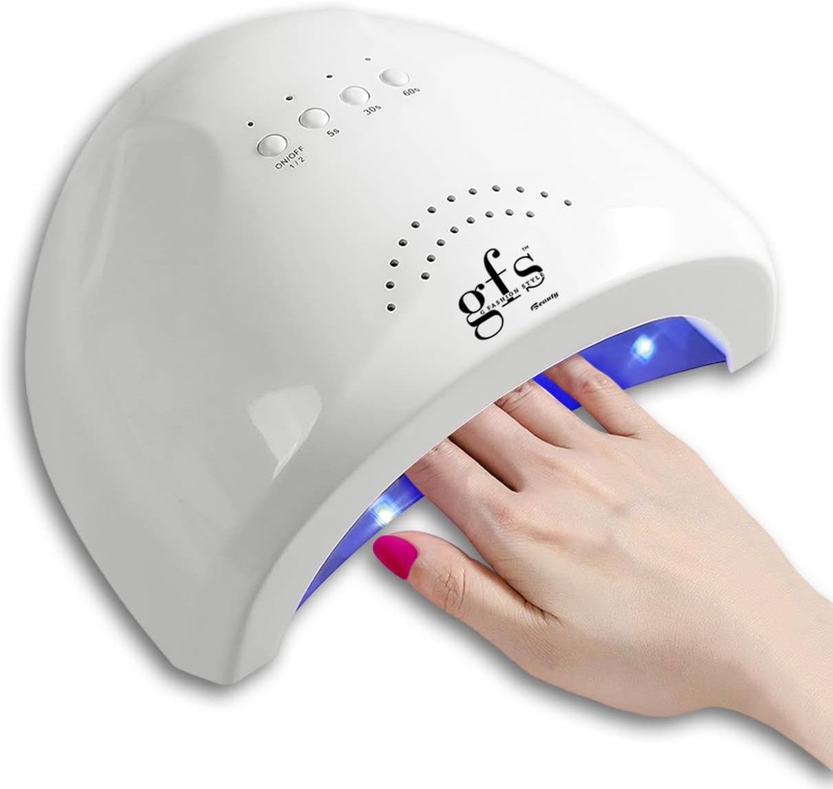 UV LED Nail Lamp, Gel Nail Light for Gel and Regular Nail Polish, 48W Professional UV Dryer with Three (3) Timers, White, Model SUNone