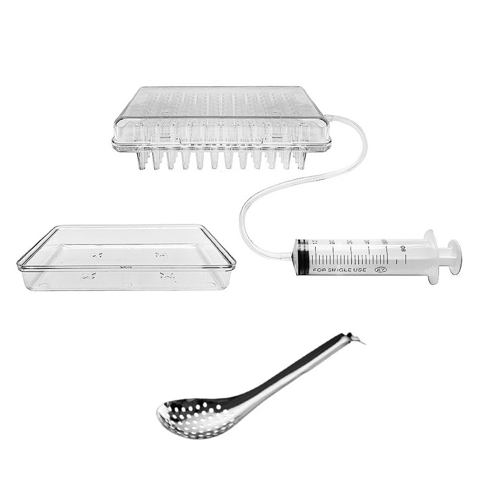 Kaviar-Maker-Set, kugelförmiger Kaviar-Spender, Sphärifikations-Tropfer, Rogensaucen-Spender, Sieb-Werkzeuge mit Löffel und Spritze
