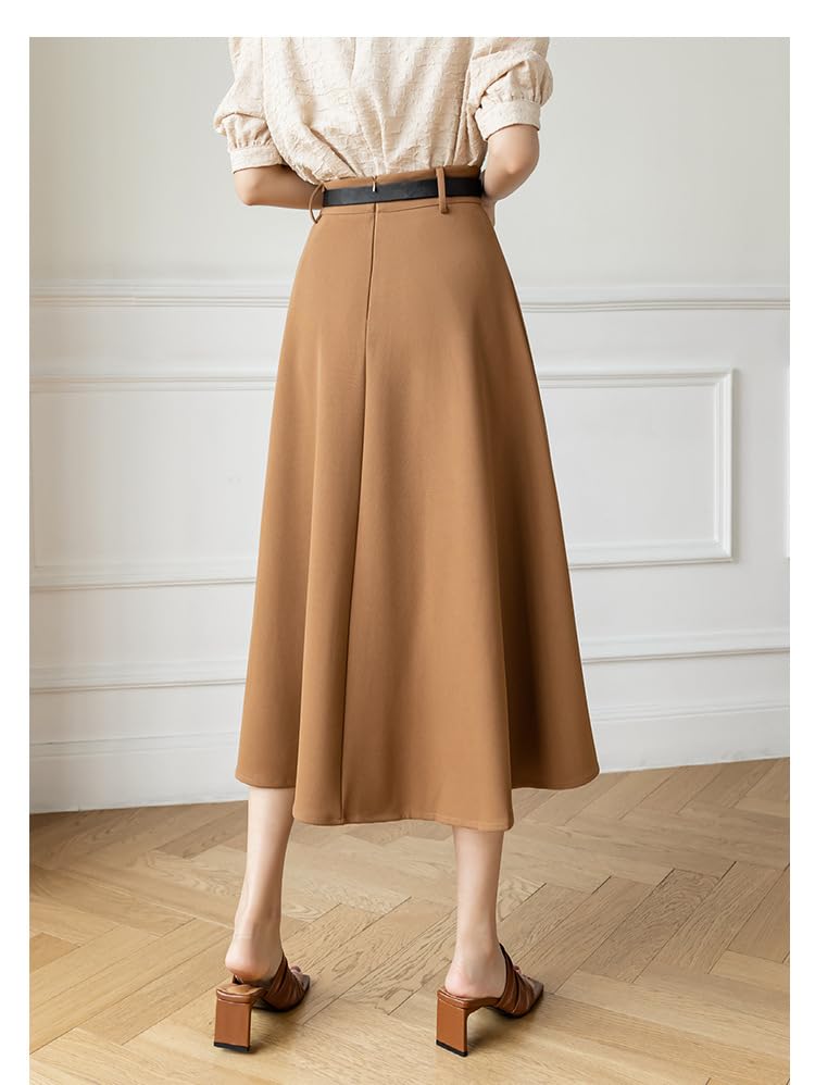 a high-Waisted, Form-Fitting A-line Umbrella Skirt Suitable for Women's Daily Work3