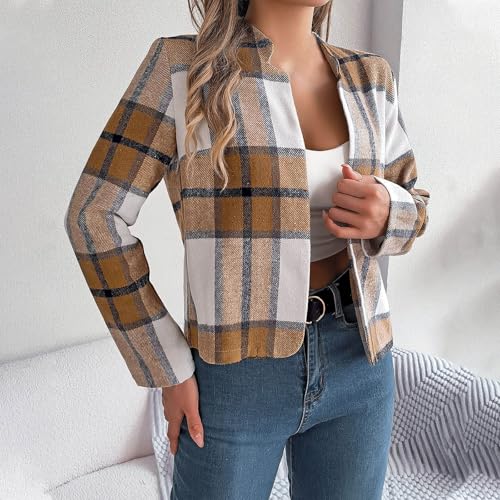 Plaid Hooded Shacket for Women Winter Fall Long Sleeve Jackets Shacket Coat Women 2025 Trendy2