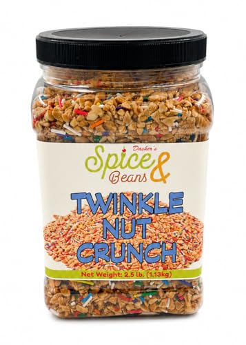 Image of Twinkle Nut Crunch 2.5 lb | Dessert Topping & Decoration for Ice Cream, Sundaes, Cakes, Cupcakes, Milkshakes & Frozen Yogurt | Bulk Resealable Container | Dasher's Spice & Beans