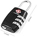DanziX TSA Approved Lock and 4 Colors Stainless Steel Safety Tether，3-Dial Combination Travel Luggage Lock with Lanyard Security Cable for Protect Your Different Sizes of Bags,Suitcase,Baggage Black