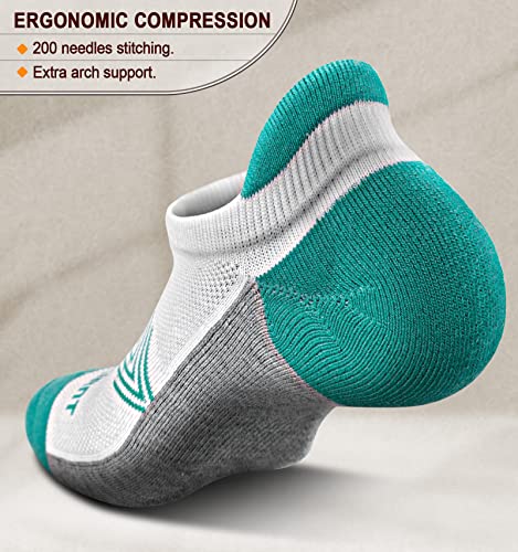 Image of BULLIANT Socks For Women 6Pairs-Womens Athletic Ankle Socks No Show Cushioned for Walking Running-Compression Arch Support