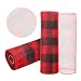 GouZaak 2 Rolls Black and Red Stripes Deco Mesh Ribbon10 in x 30 ft,Poly Mesh Rolls for Holiday Decorating DIY Door Wreath Supplies Christmas Tree Halloween Decoration Gift Wrapping,Floral