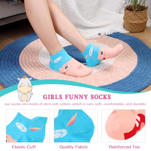 Image of WEVIAS Kids Girls Socks Unicorn Ankle Funny Cartoon Low Cut Cotton Cute Novelty Fashion Toddler No Show Silly Socks 6 Pairs