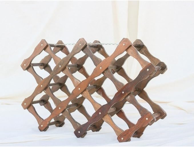 Soporte para Botellas de Madera Plegable Vintage, 25 x 16 x 6 Pulgadas miniatura 6