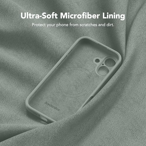 Image of Magnetic for iPhone 16 Case, Compatible with MagSafe, [Screen Protector + Full Camera Protection], Silicone Shockproof Anti-Scratch Protective Phone Case for iPhone 16 6.1 inch, Calke Green