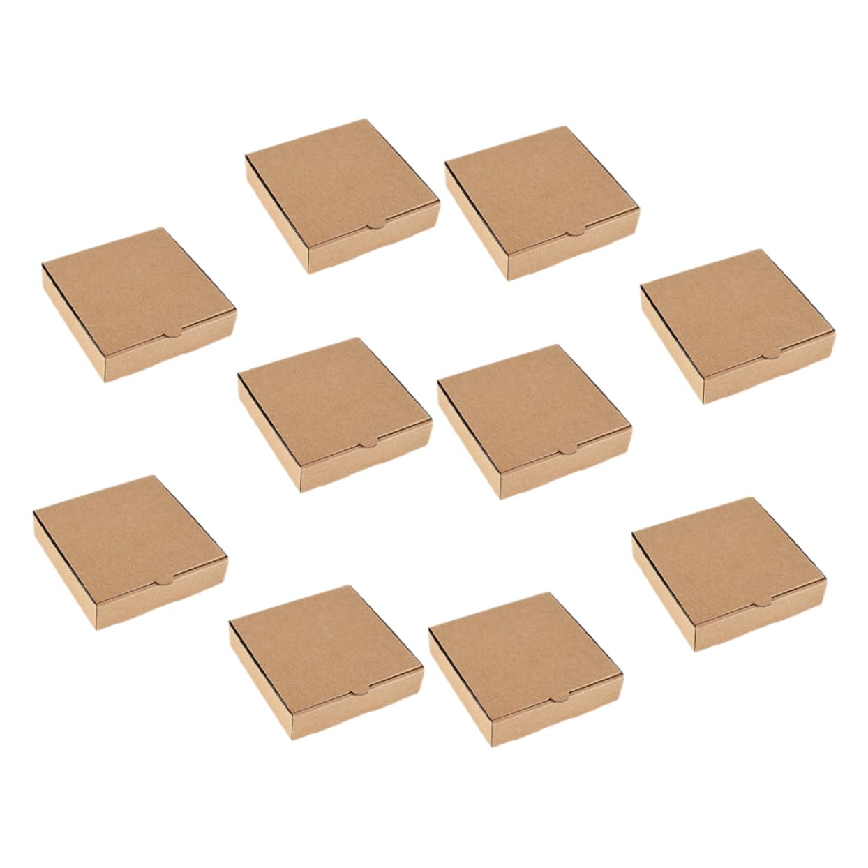 KICHOUSE 10pcs Mini Pizza Boxes for Party Favors 4 Reusable Pizza Storage Box Ideal for Takeout Bakery and Craft Packaging for Cookies and Mini Pies