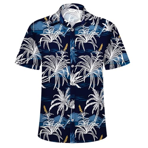 Image of Hawaiian Shirt for Men Tropical Shirts Summer Beach Button Down Short Sleeve Luau Aloha Floral Cruise Vacation Outfit 2026