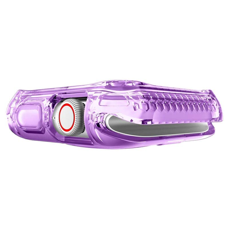 ITSKINS Spectrum Clear Protective Case Compatible with Apple Watch Series SE 6 & 5 & 4 44mm, Slim Hybrid Case, Anti-Yellowing, Heavy Duty Shockproof Cover, Military Case | Light Purple