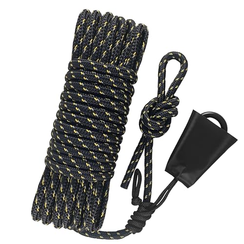 VONLX Hunting Safety Rope 30 Feet, Treestand Lifeline Rope Reflective Safety Lifeline for Hunters Climbing Tree Stand, Hanging Ladder Stands, Provides Fall Protection When Hunting from Stand -  VX059