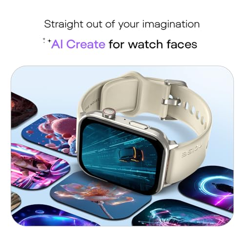Noise Icon 5 Smartwatch with AI Watch Faces & AI Search, 1.95” AMOLED Display, 10 Days Battery, Bluetooth Calling, 100+ Sports Modes, IP68 (Starlight Gold) view 2