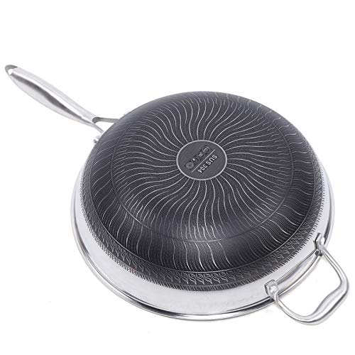 Wok antiadherente de acero inoxidable 13.4 pulgadas con tapa miniatura 4