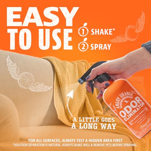 Image of ANGRY ORANGE Pet Odor Eliminator for Dog and Cat Urine, Carpet Stains, and Strong Smells - NEW Orange Rush Scent - Citrus Cleaner with Natural Orange Oil - 24 oz