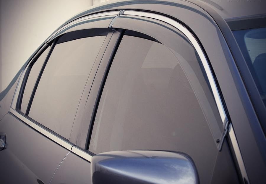 WellVisors Window Visors Wind Deflectors Compatible with Honda 2013-2017 Accord Sedan 4 Door with Chrome Trim Rain Guards 3-847HD018