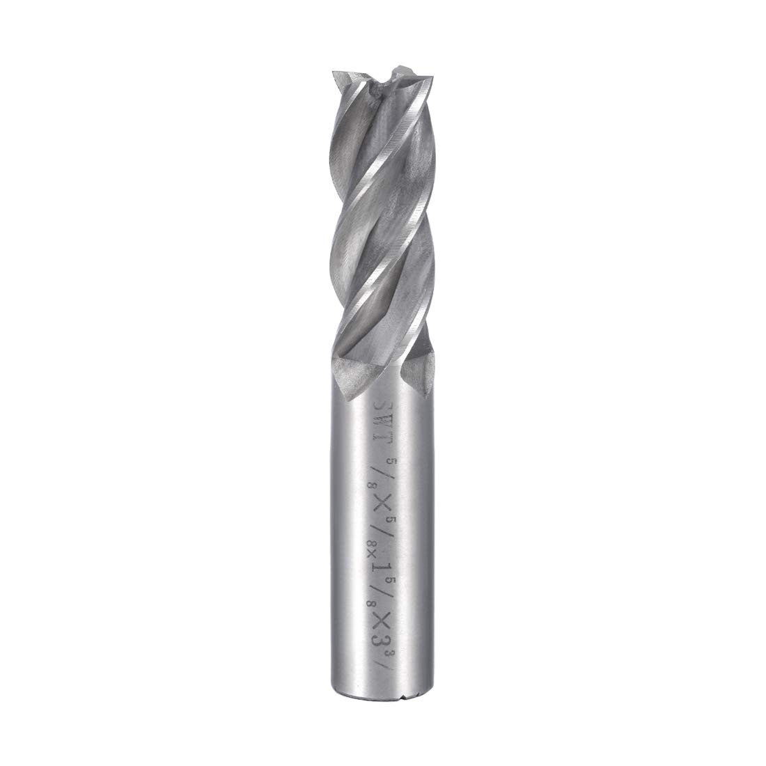 Sourcingmap 5/8" Cutting HSSAL Spiral Drill Bit Straight End Mill Cutter 4 Flute with 5/8" Shank