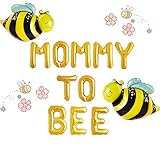 Set of 3 Mommy to Bee Balloons Bumble Bee Banner Happy Bee Day Decoration Bumble Bee First Birthday Decor Bumble Bee Party Decoration