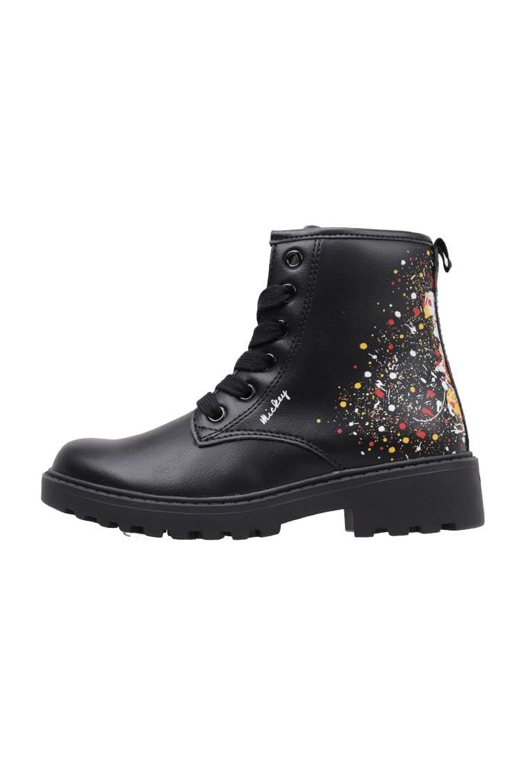 Geox Girls' J Casey GirlAnkle Boot, Black multi-coloured, 6.5 UK