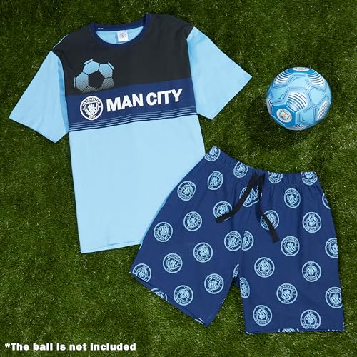Manchester City F.C. Mens Short Pyjamas Set, Cotton Lounge Wear Man City Gifts2