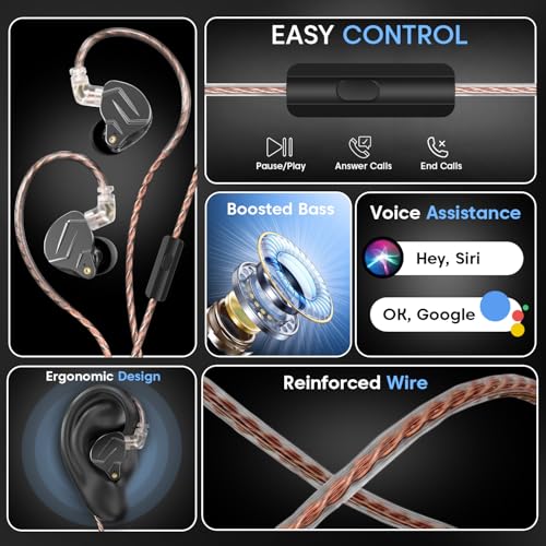 Image of Sounce ZSN Pro Metal Earphones 1BA+1DD Hybrid In-Ear Headset with Mic |High-Resolution Sound | 3.5mm Jack | Premium Grey Design | Comfortable Fit | Durable & Stylish | Perfect for Music Lovers & Calls