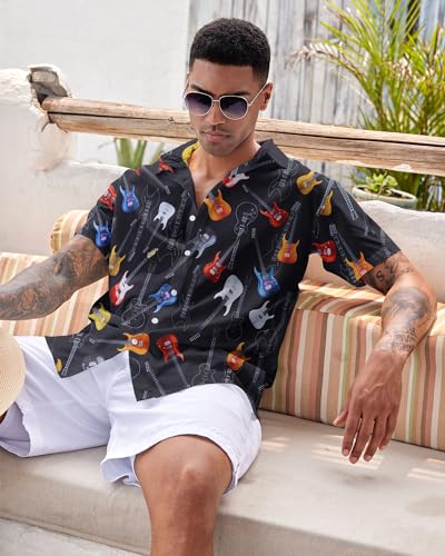 ALISISTER Mens Button Down Short Sleeve Dress Shirt Novelty Hawaiian Holiday Summer Funny Tops3