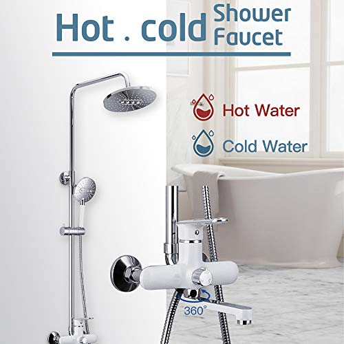 Colonne de douche murale avec robinet de baignoire intégré - 5