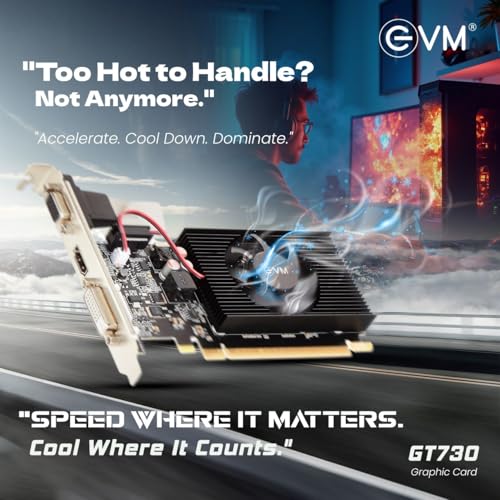 Image of EVM 4GB Nvidia GeForce GT730 Graphics Card - DDR3 - VGA, HDMI, DVI Outputs - High-Resolution 1920x1080 - Heat Sink with Fan - PCIe 2.0 Support - 3 Years Warranty (EVM-GT730)