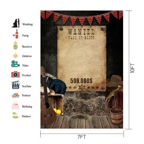 Fondo decorativo vaquero 7x10ft para fotografía miniatura 4