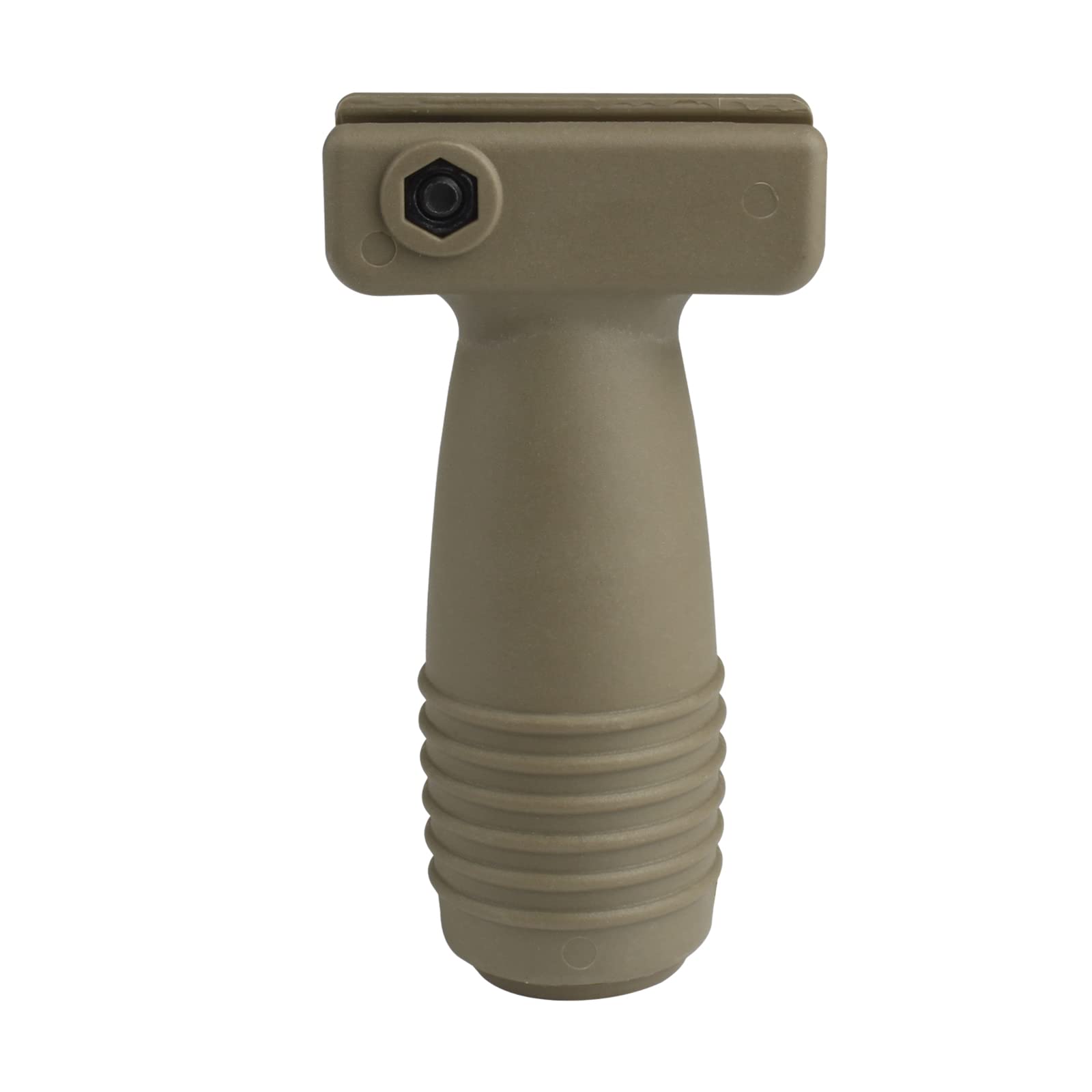 Empuñadura frontal Foregrip de nailon para airsoft, mango vertical Fore Grip para raíles Picatinny de 20 mm, montaje CJ/WB-03 (caballero cilíndrico, tan)
