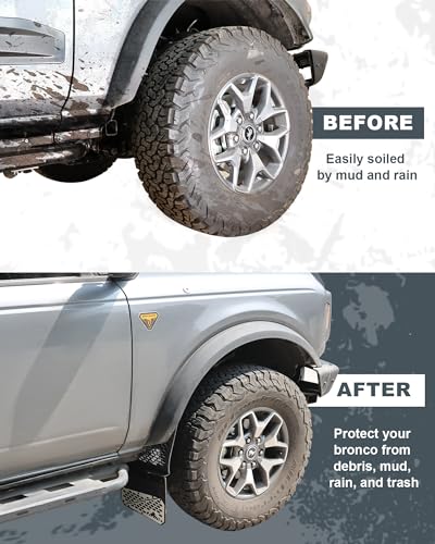 Image of Mud Flaps fit for Ford Bronco 2021 2022 2023 2024 2025 2 /4-Door Front and Rear 4PCS
