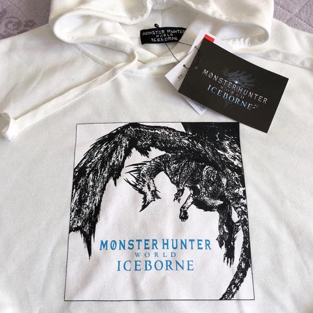 Amazon.co.jp: モンハンパーカーLLサイズ ホワイト モンハン:ワールド  