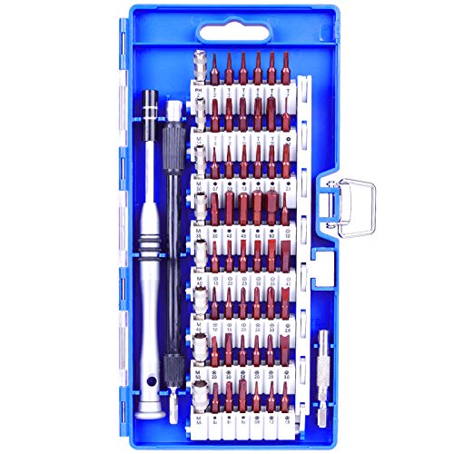 60 in 1 Schraubendreher Set, S2 Legierung Stahl Präzision Magnetische Schraubendreher Set mit Torx/Philips/Hex/Torque/Flachkopf, für PC,