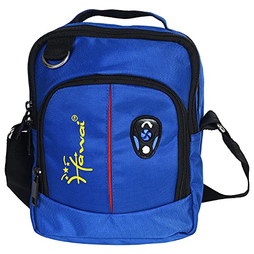 Image of Hawai PVC Coated Water Resistant Polyester Nylon Casual Sling Messenger Side Bag for Office College Outdoor Travel Daytrip-PUBWC1 for Men Women
