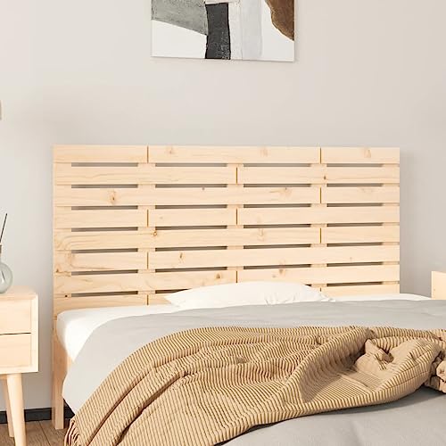 Genérico Cabecero de Cama de Pared Madera Maciza de Pino 141x3x63 cm Mobiliario,Camas y Accesorios,Cabeceros y pies de Cama Marrón 8,4kg