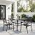 Sophia & William Patio Table and Chairs Set, Outdoor Dining Set for 4, 5 Piece Metal Patio Furniture, 37" Black Square Table(Diamond)