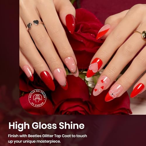 Image of Beetles Red Gel Polish Set, 6 Colors Nail Gel Polish Popular Jelly Shimmer