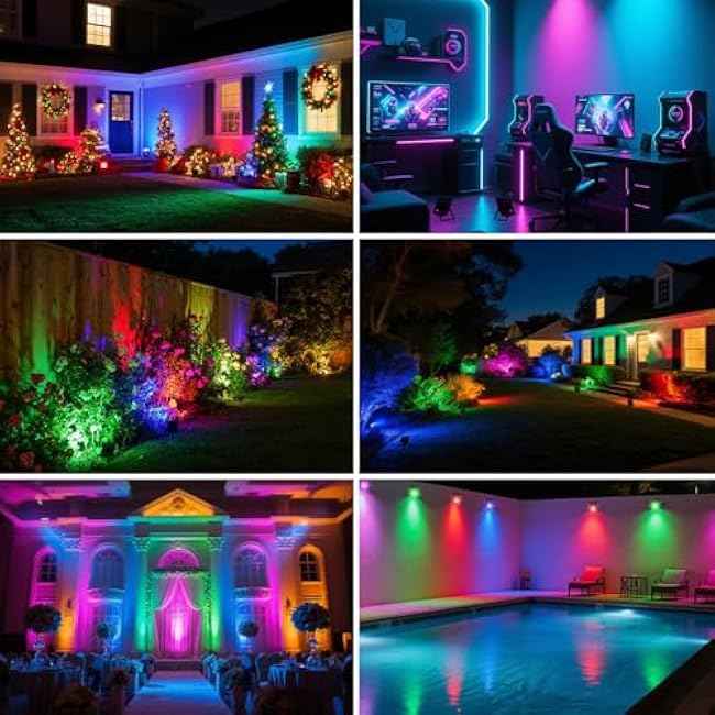 T-SUN Led Flood Light 10W RGB Color Changing Security Lights Outdoor Spotlight