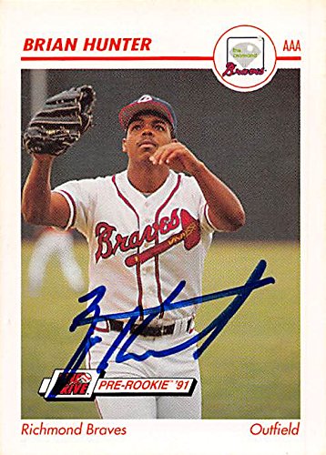 Sports Memorabilia Autograph Warehouse 377021 Brian Hunter Autographed Baseball Card - Richmond Braves 1991 Impel Pre Rookie No.431