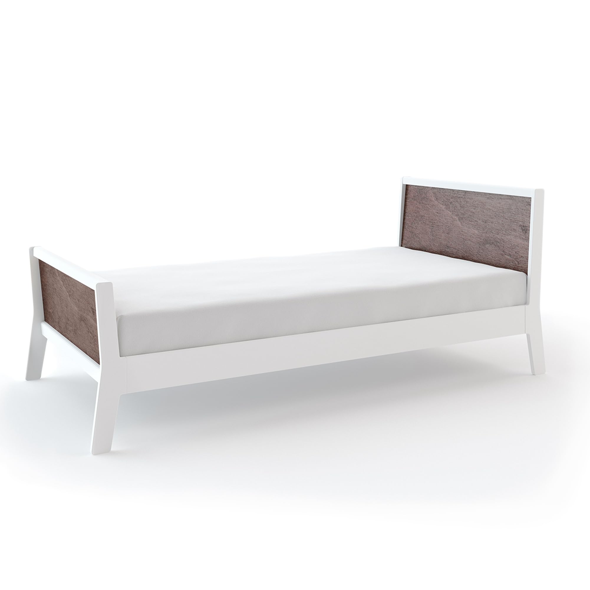 OEUF Sparrow Twin Bed - White/Walnut