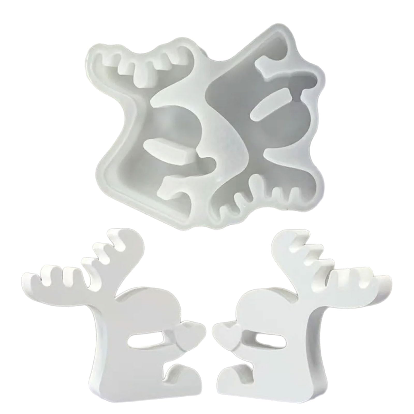 Osniyaw Multicolor Christmas Reindeer Silicone Mould For Casting, Making And Decorating Epoxy Resin Christmas Reindeer Silicone Moulds