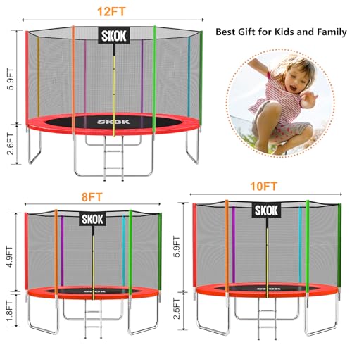Image of SKOK Trampoline for Kids,400LBS Outdoor Trampoline with Net-ASTM Approved Trampoline for Children and Adults