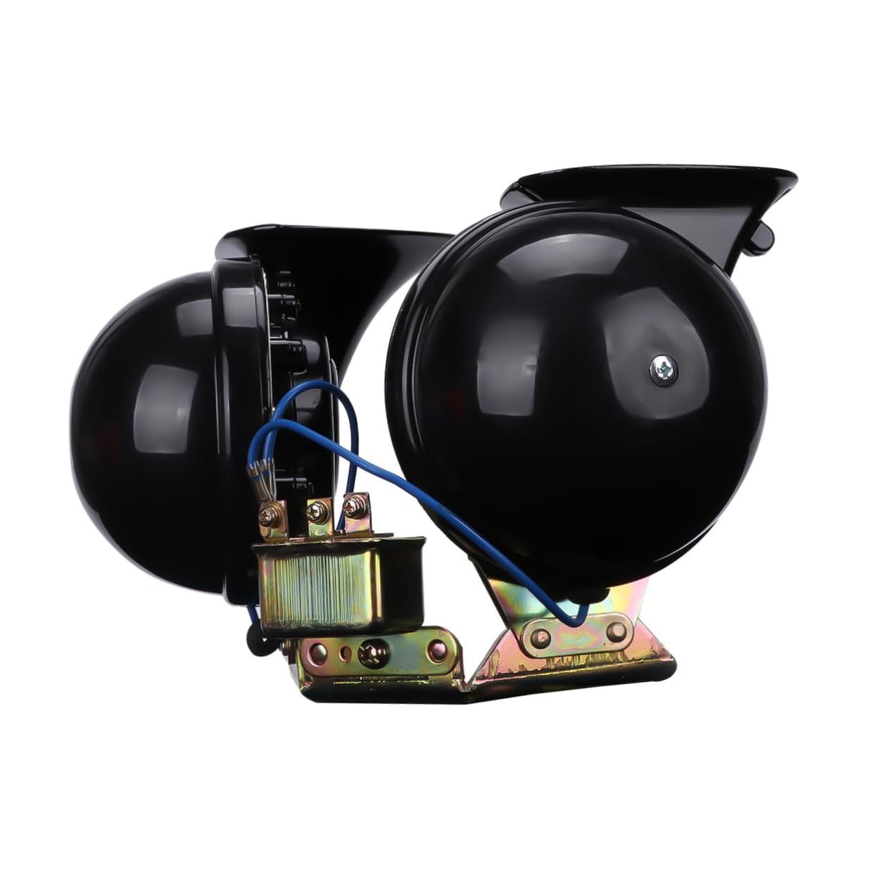 TOPBATHY Bocina 12v de Coche y Camión, Cuerno de Caracol Doble Tono, 2 Piezas, Cobre Negro, Potente Aviso para Coche y Carro