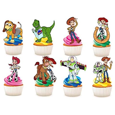 30 x Toy Story STAND UP Edible Paper Cupcake Toppers Cake Decorations Cover