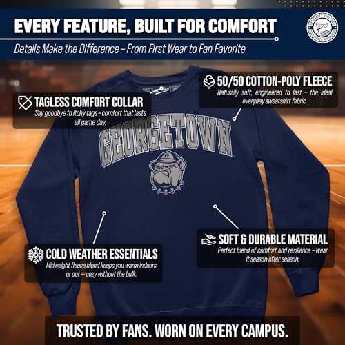 Image of NCAA College Sweatshirt Fleece Crewneck Pullover for Men and Women | Officially licensed NCAA college gameday crewneck pullover - 9 oz fleece lined sweatshirt with arch and logo design